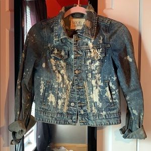 Acid Wash Distressed Denim Jacket